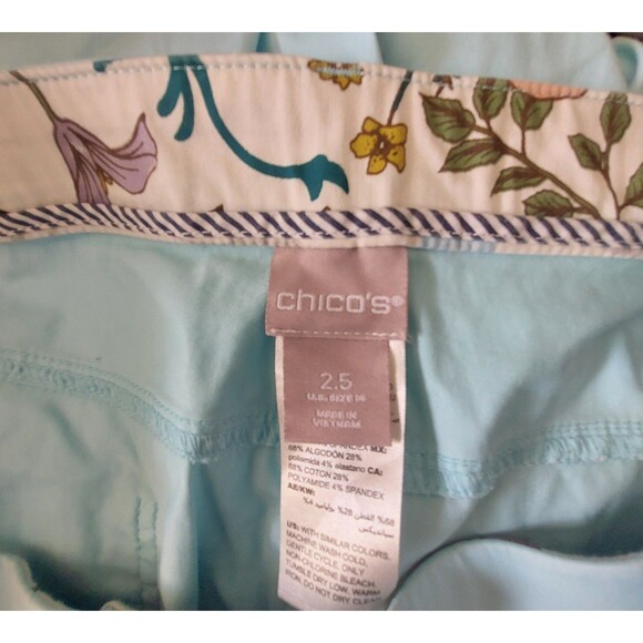 Chico’s Women’s Pants Size 2.5 (L) Light Blue Stretch Cotton Nylon Utility Style - Picture 2 of 9